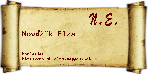 Novák Elza névjegykártya